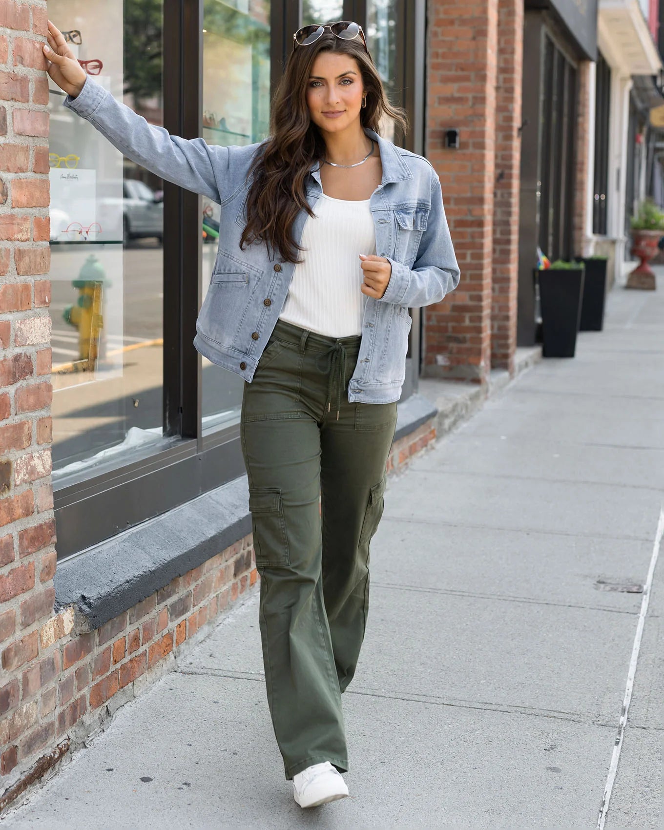 Deep Green Sueded Twill Cargo Pants Fall-Winter grace & lace