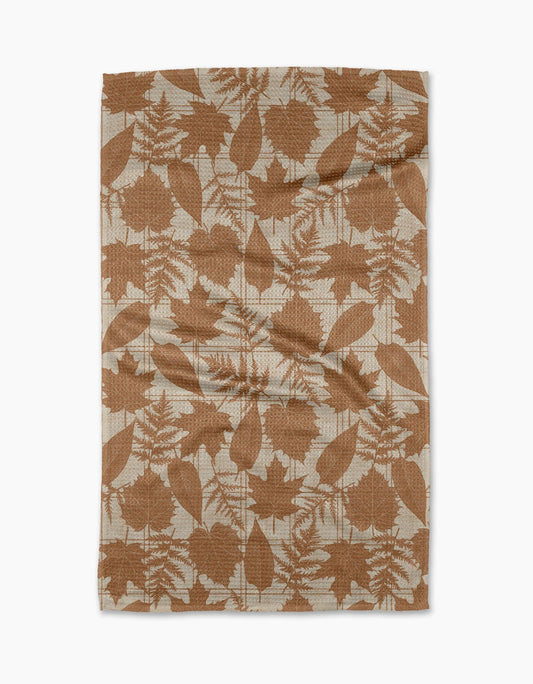 Autumnal Leaves Gold - Kitchen Tea Towel