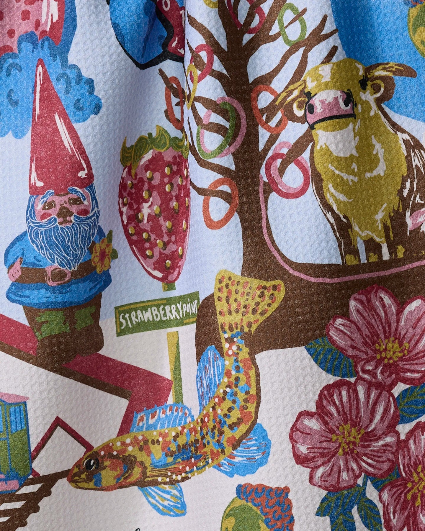 Greetings From Iowa Kitchen Tea Towel