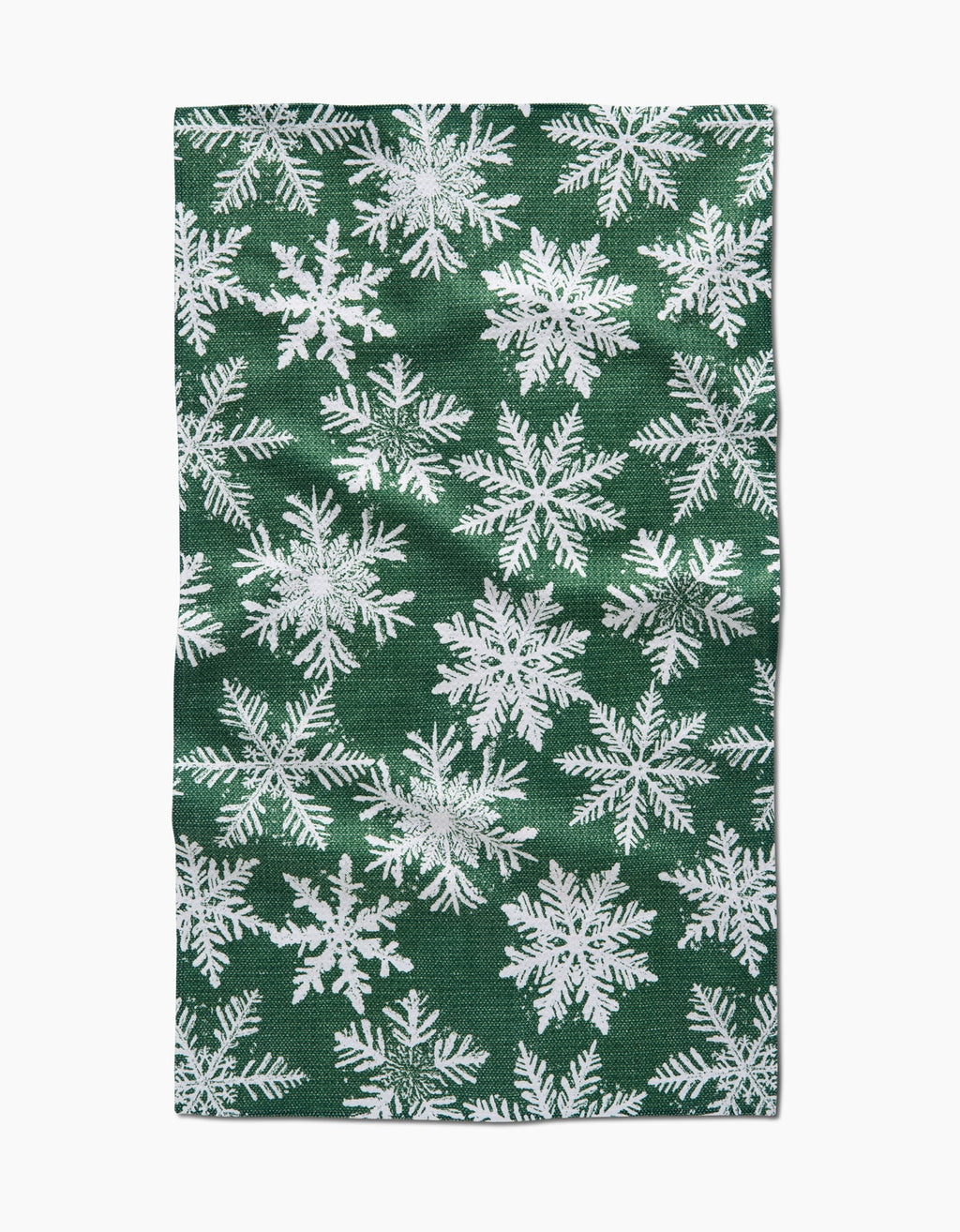 Snowy Days Green Kitchen Tea Towel