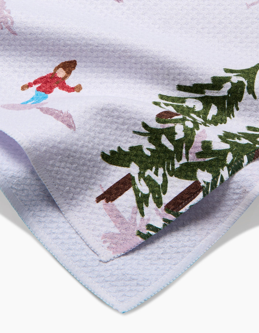 Winter Skiing Trip Kitchen Tea Towel