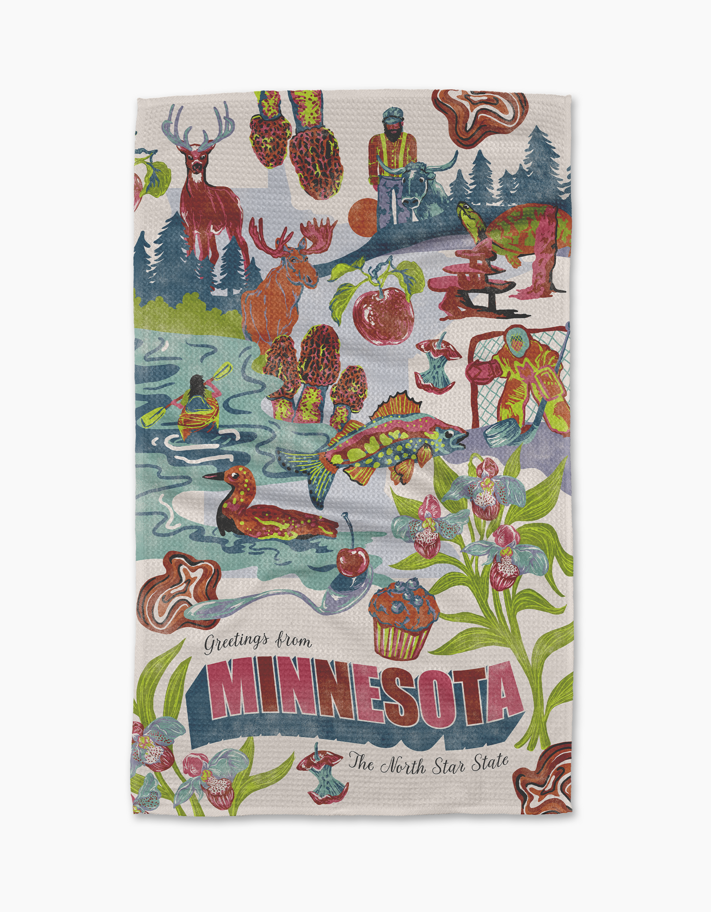 Greetings From Minnesota Kitchen Tea Towel