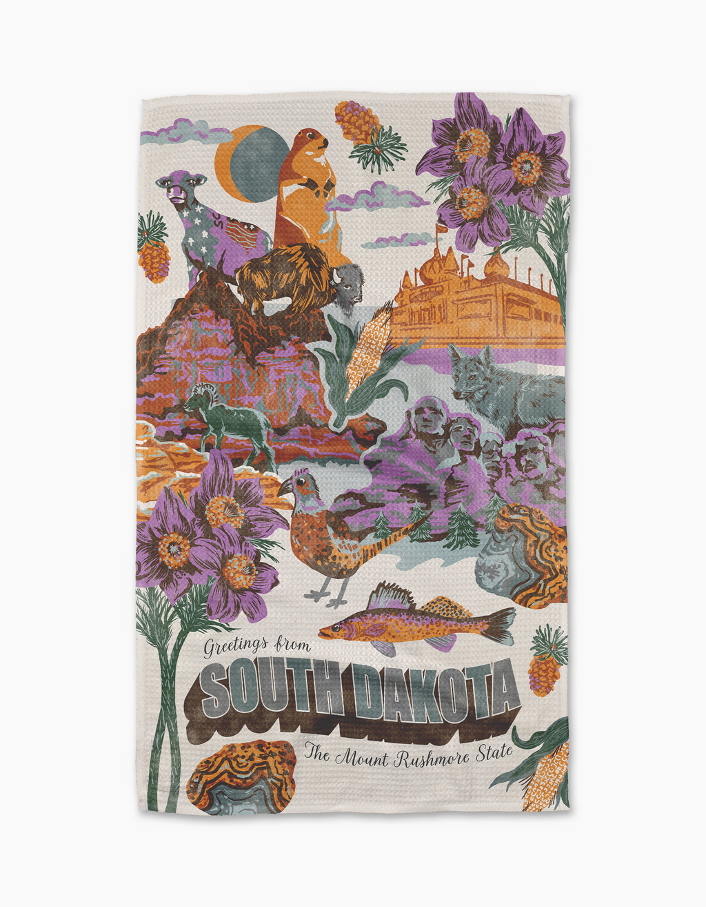 Greetings From South Dakota Kitchen Tea Towel