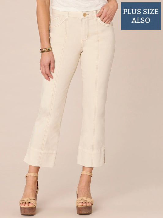 Plus size jeans-"Ab"solution comfortable Seam Slit Hem Kick Flare pant Spring-Summer JOOR - Democracy