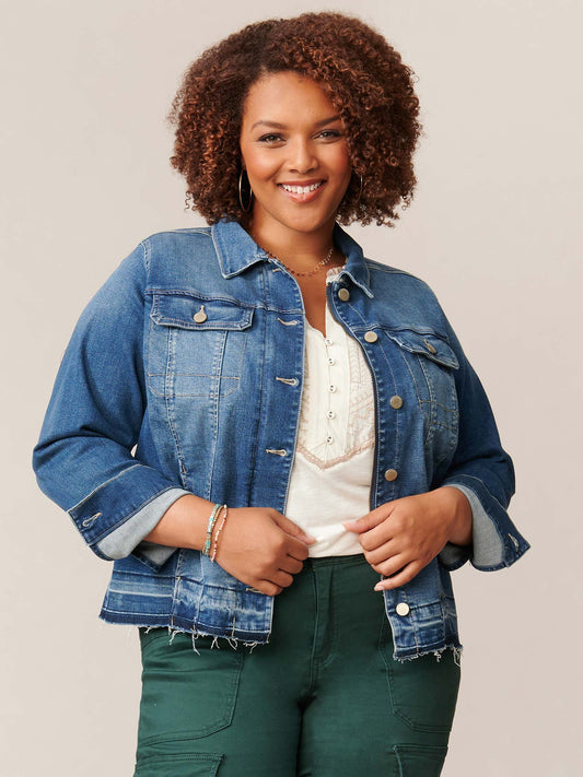 CURVY Mid Blue Vintage Denim Jacket Fall-Winter JOOR - Democracy