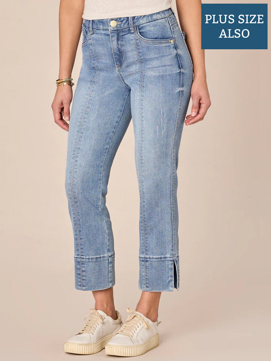 "Ab"solution High Rise Kick Flare Plus Size Jeans with Slit Hem Spring-Summer JOOR - Democracy