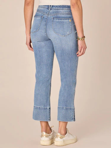 "Ab"solution High Rise Kick Flare Plus Size Jeans with Slit Hem Spring-Summer JOOR - Democracy