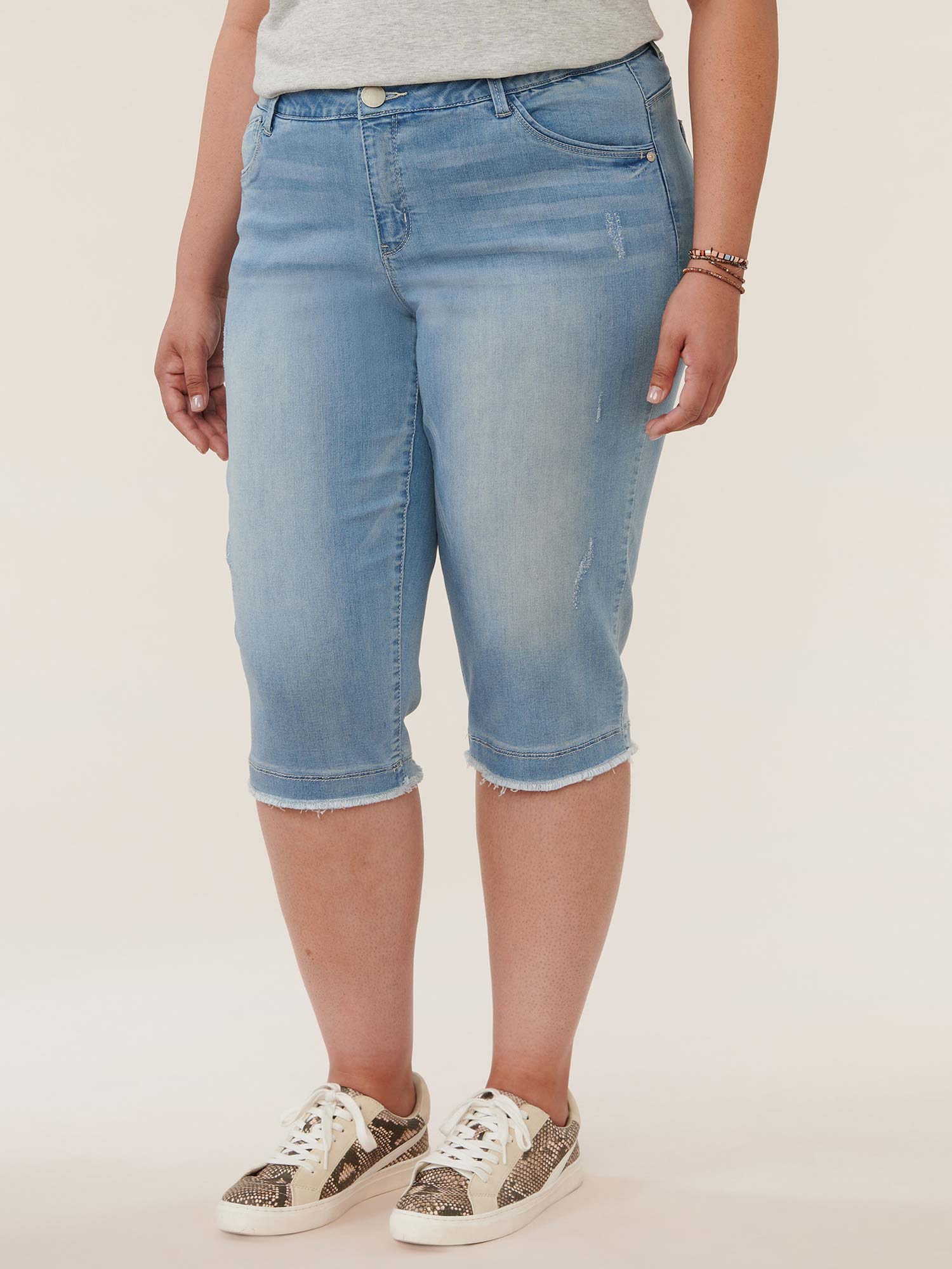 Plus Denim Mid-Rise Skimmer Shorts hot