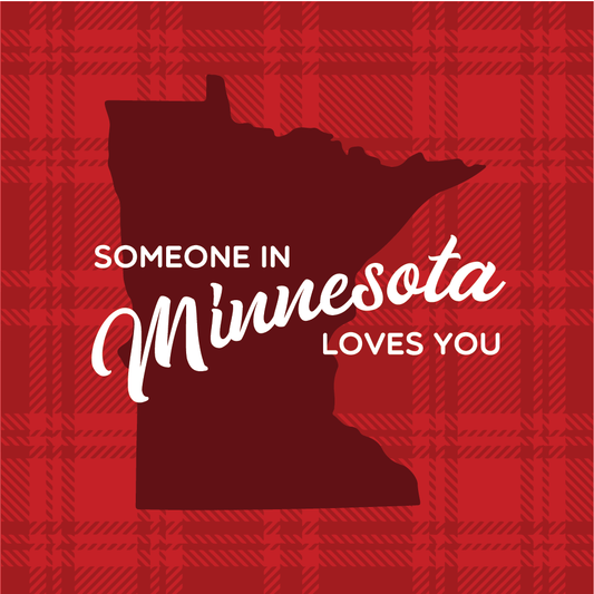 Homespun Goods - 3x3 Magnet - MN MInnesota State Love  Homespun Goods