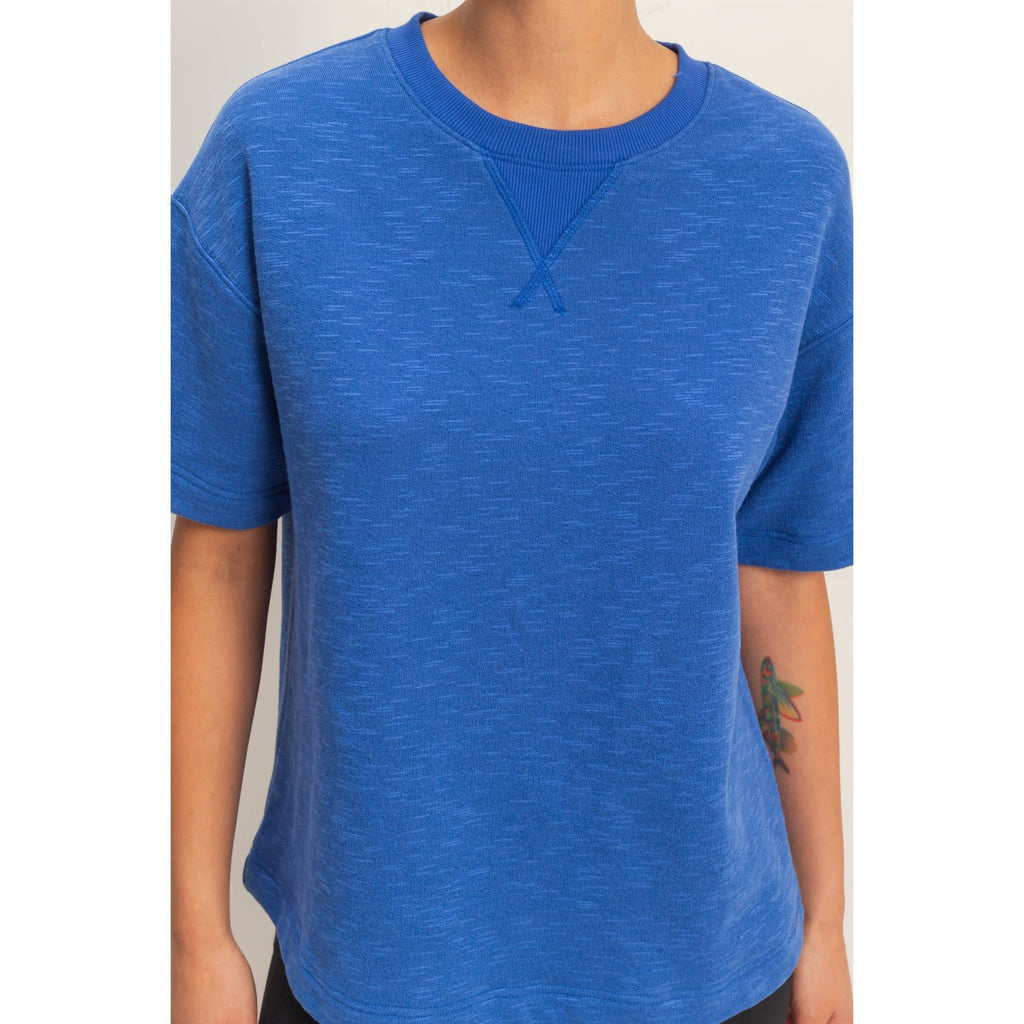 Crew Neck Short Sleeve Top