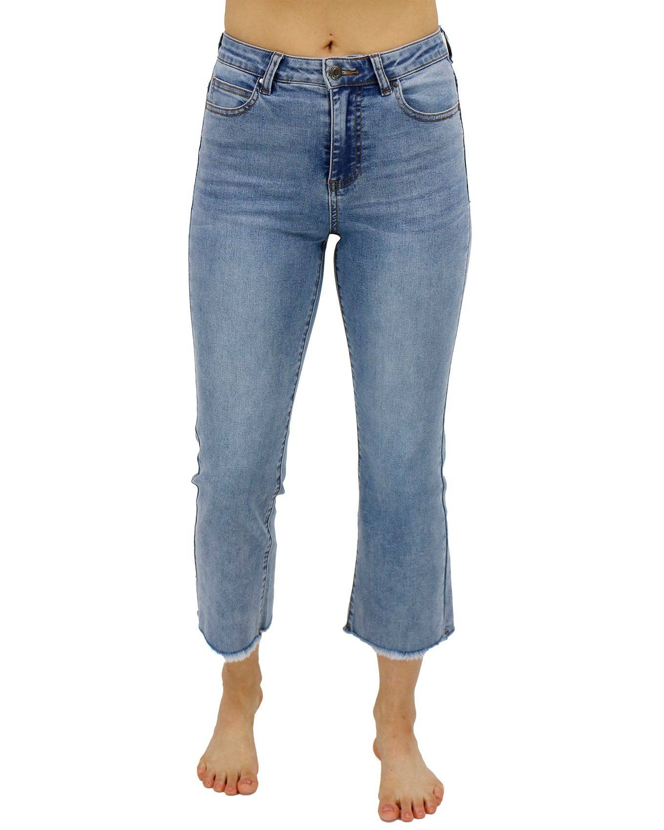 Crop Flare Denim in Medium Standard Wash Spring-Summer Grace and Lace