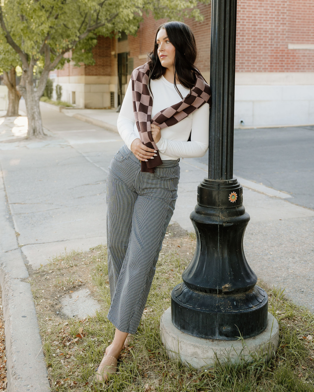 Hunter Brown Checker Cardigan