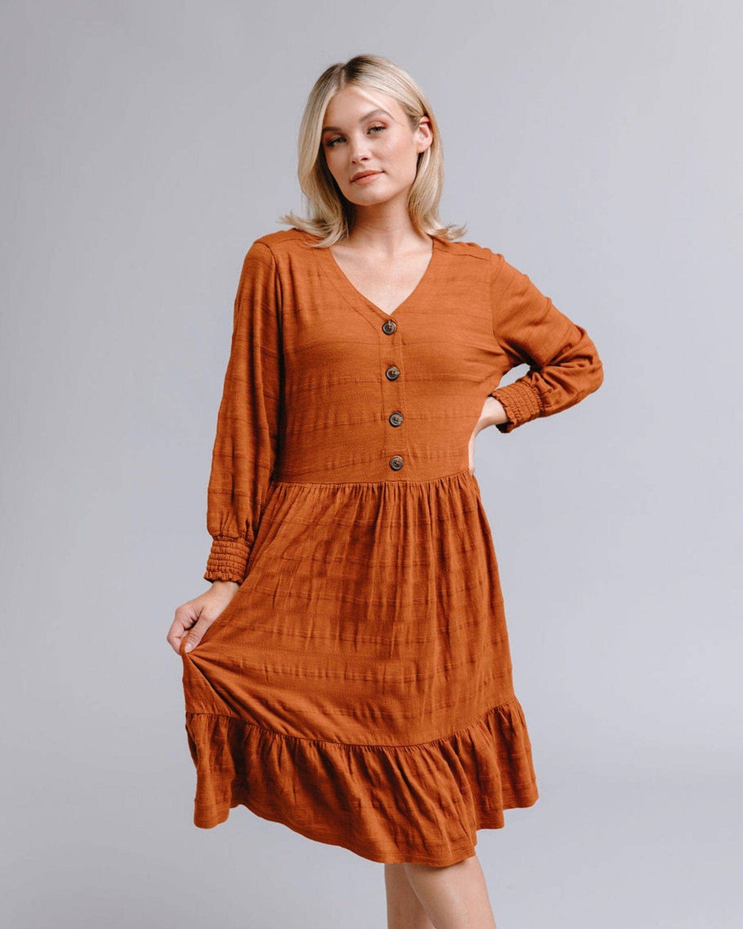 Rey V-Neck Dress Fall-Winter Downeast