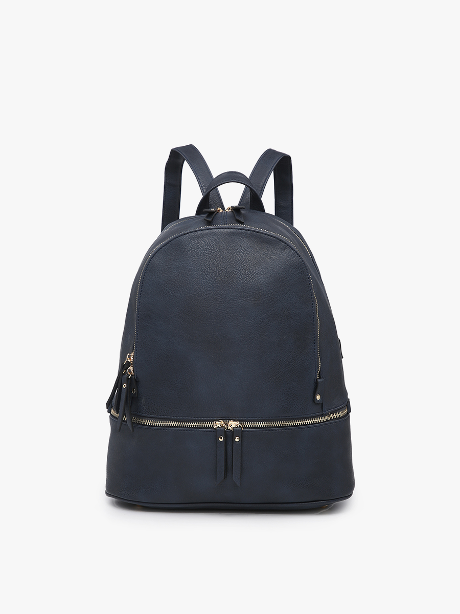 Blake Backpack w/ 3 Zip Compartments: Black Core Jen & Co.