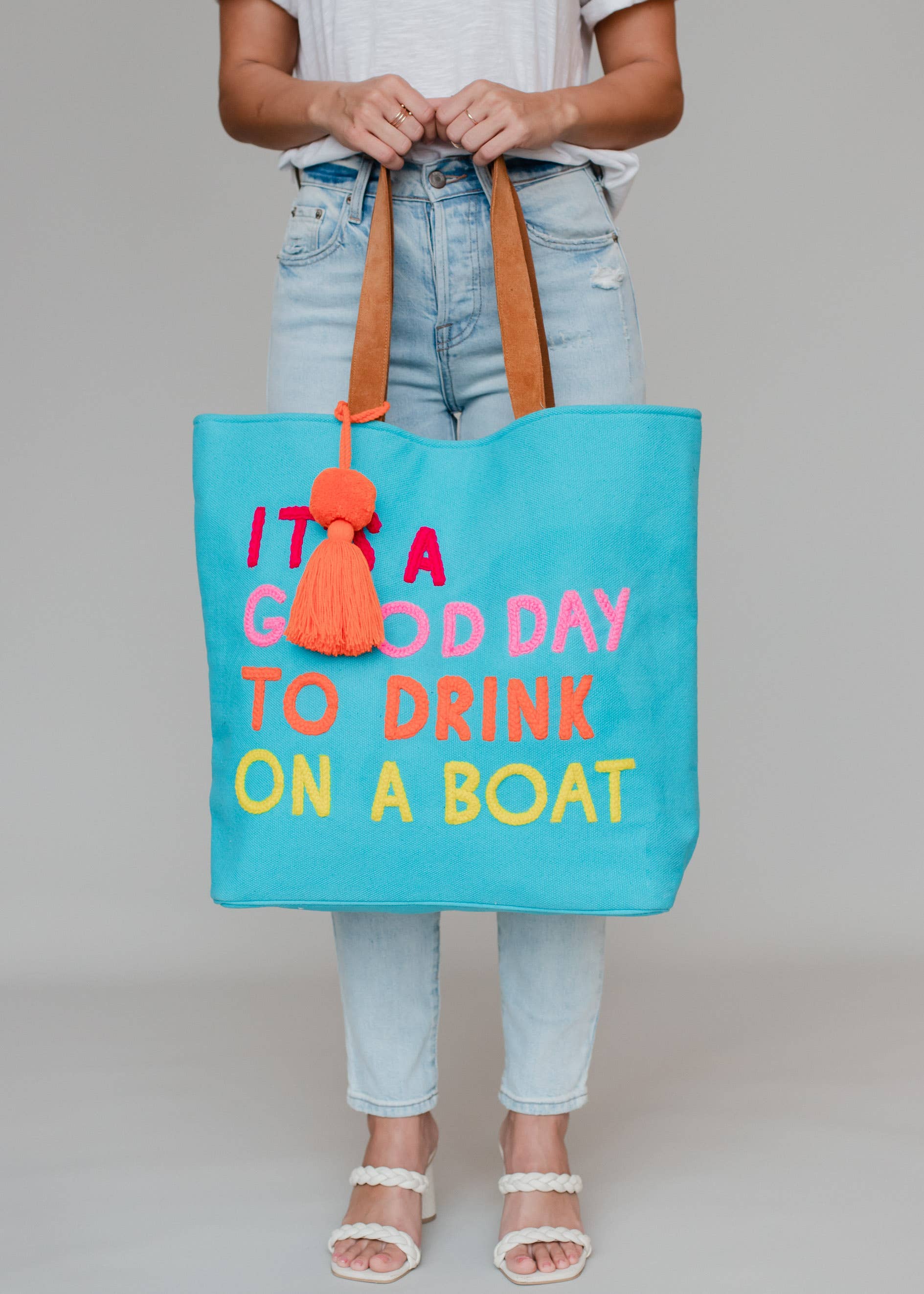 Blue Drink On A Boat Tote Spring-Summer Panache Apparel Co.