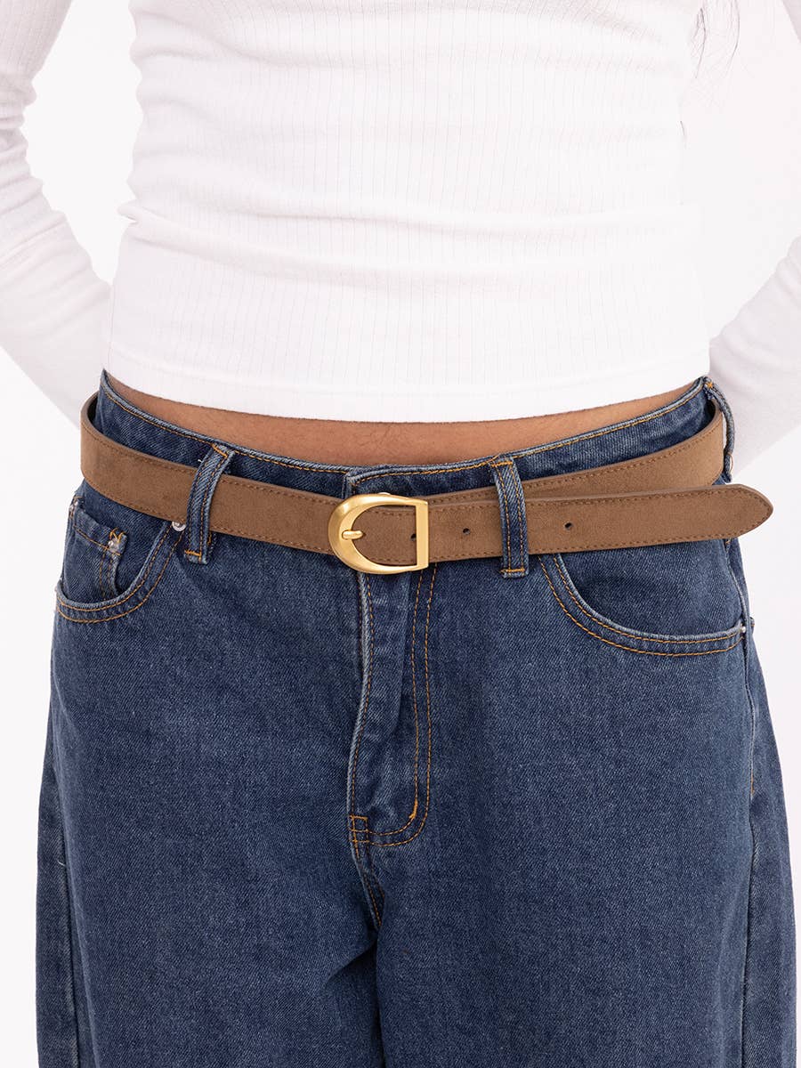Jen & Co. - Faux Suede Belt w/ Antique Buckle | BELT2902