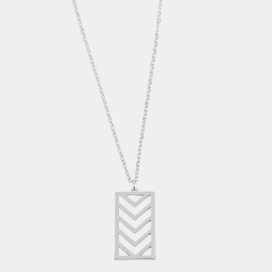 Chevron Drop Necklace - Silver Whispers