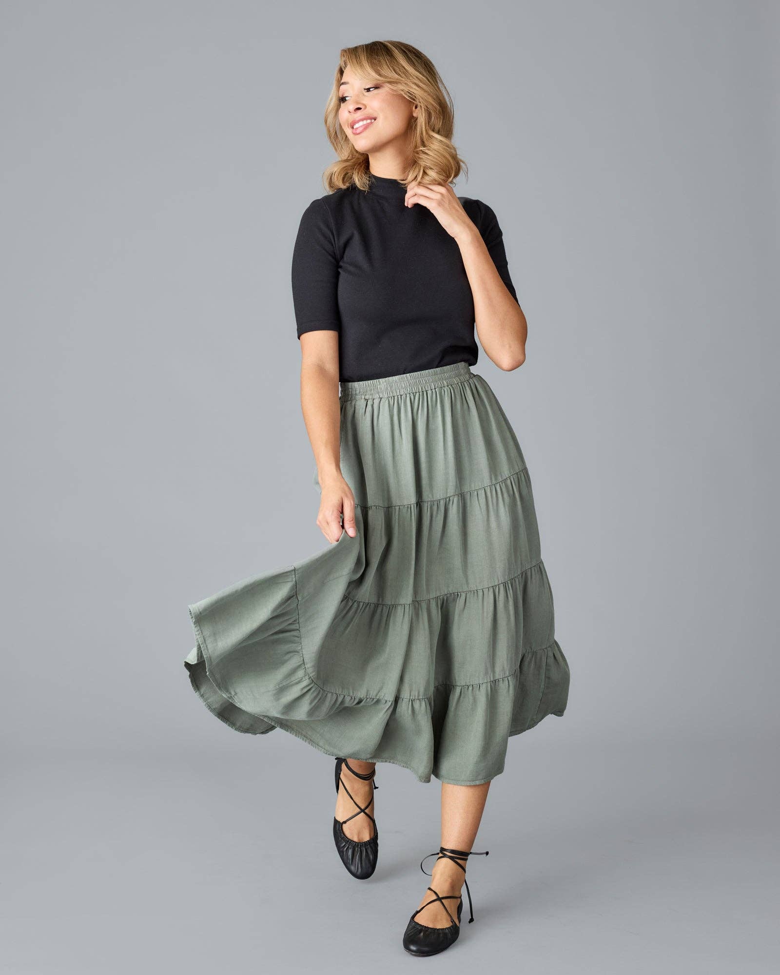 Jane Skirt  in Sage Fall-Winter Downeast