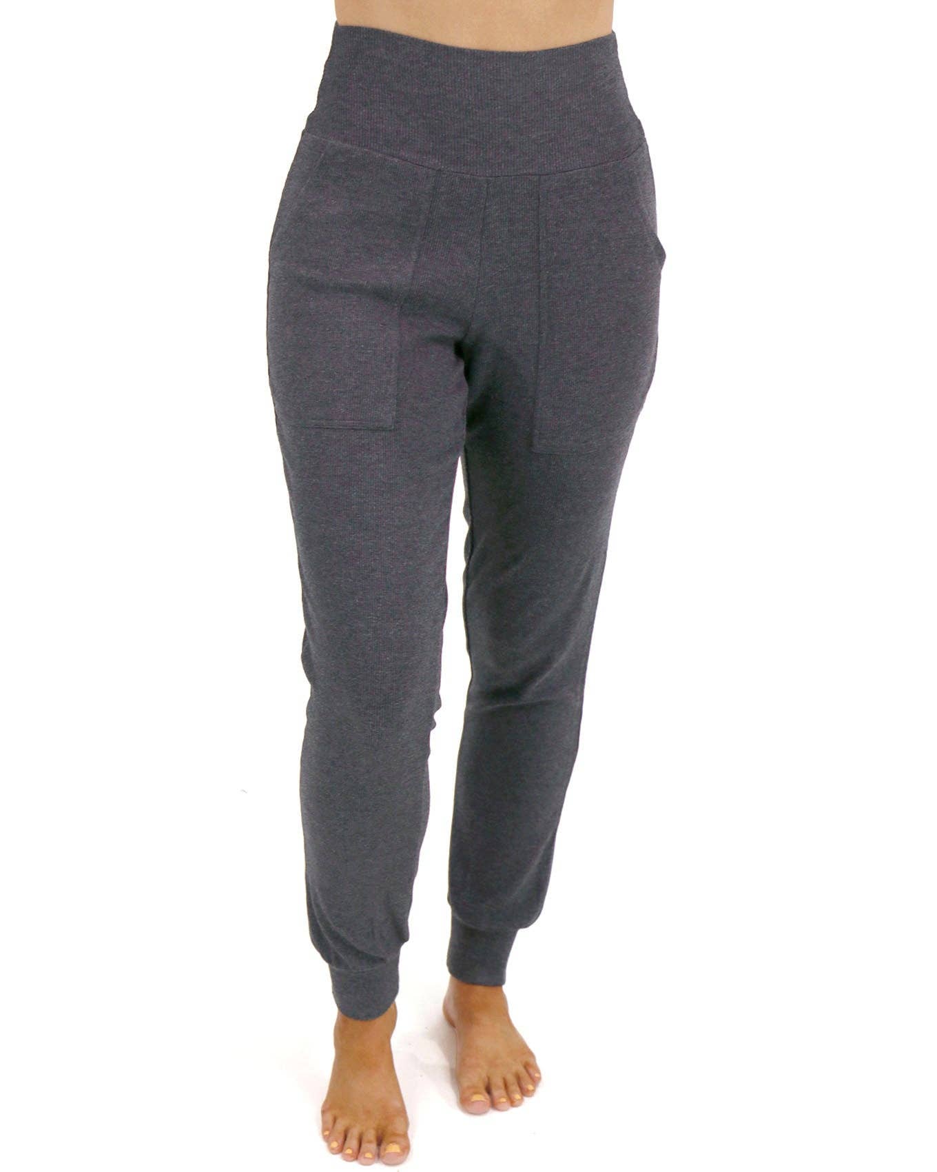 Essential Ribbed Jogger Pants In Charcoal Core Grace and Lace