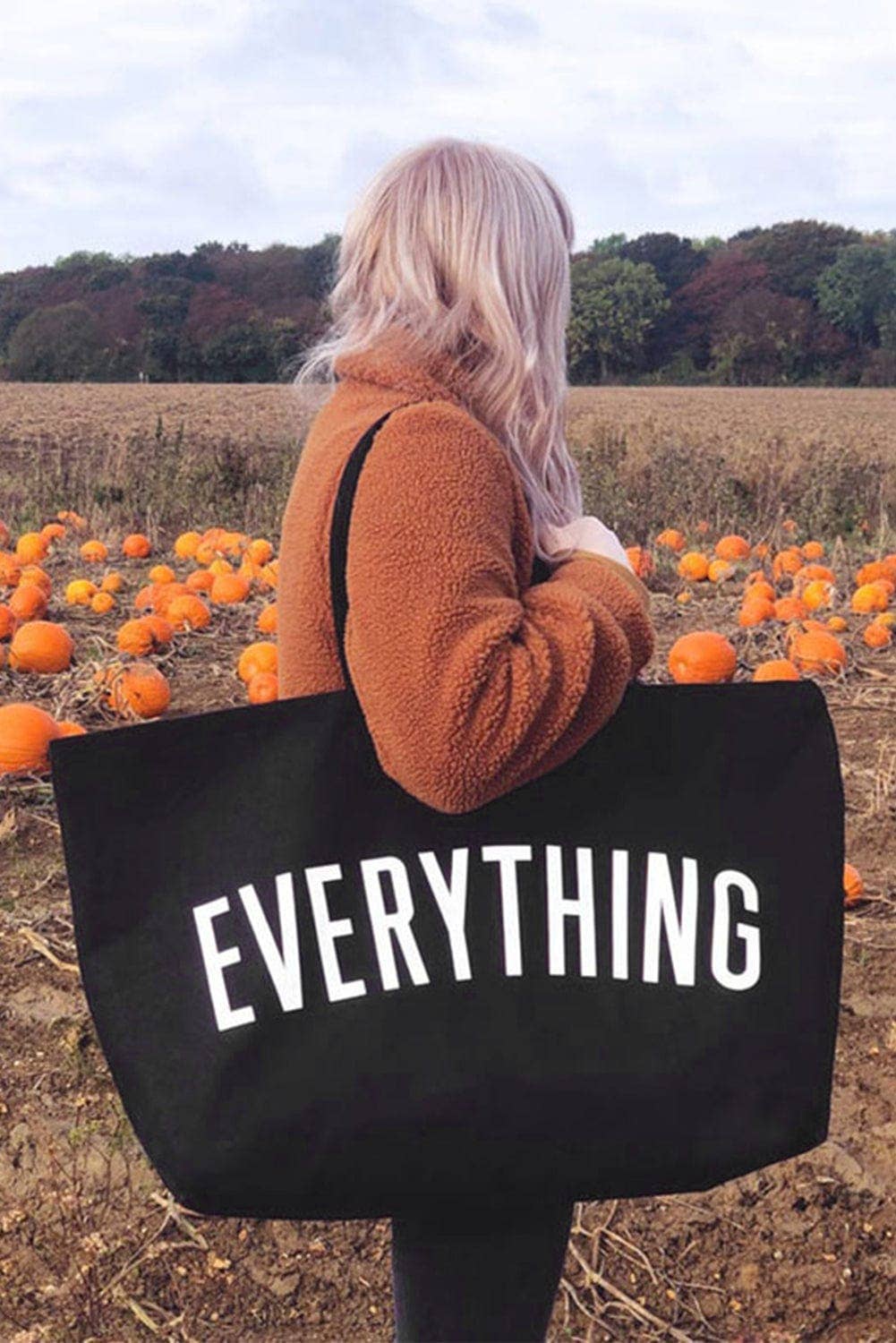 Everything Large Canvas Tote Bag: ONE SIZE / Black Core Liam & Company