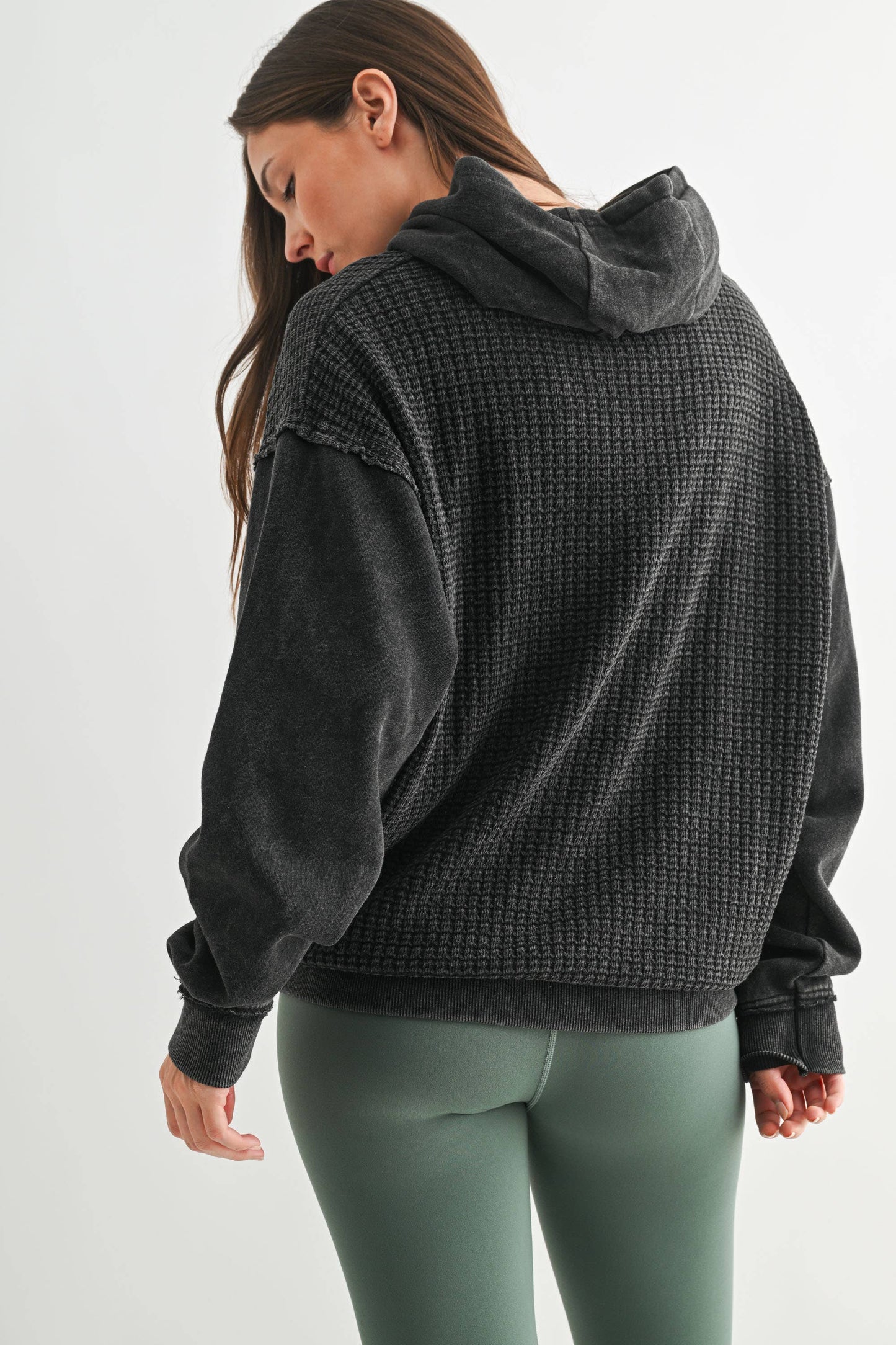Duality Waffle Knit Hoodie Mono B