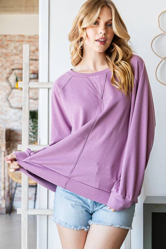 OVERSIZED FIT LONG SLEEVE PURPLE TOP Spring-Summer Reborn J