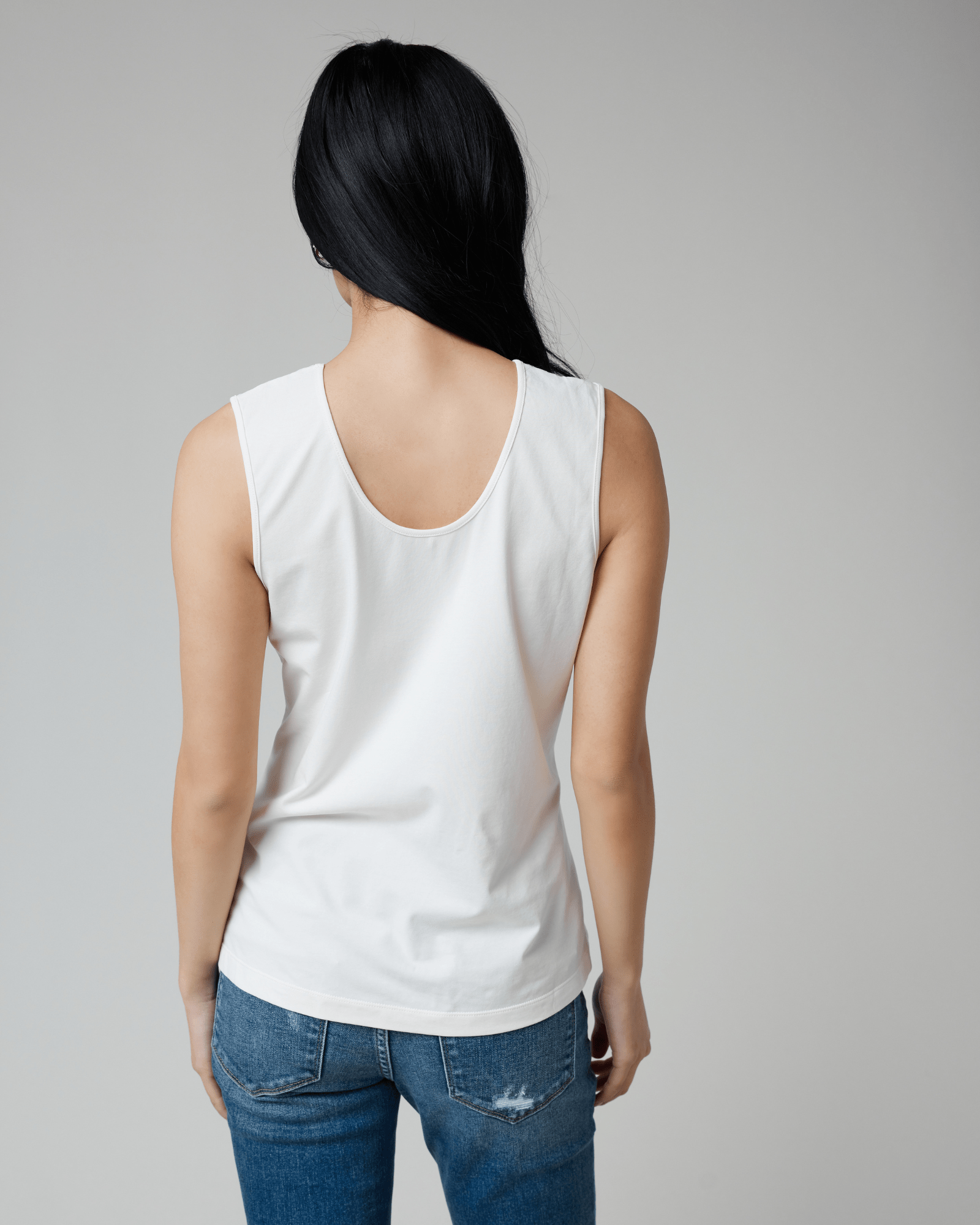 Reversible Tank In White Spring-Summer Downeast