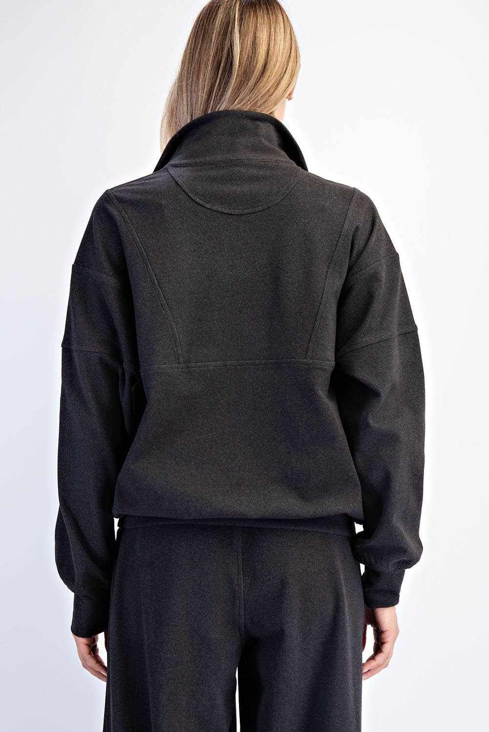 Brushed Rib Quarter Zip Pullover