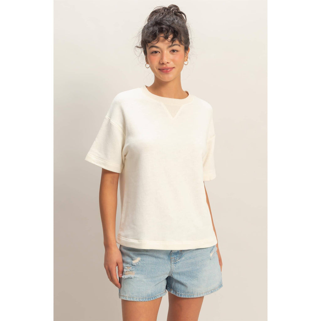 Crew Neck Short Sleeve Top