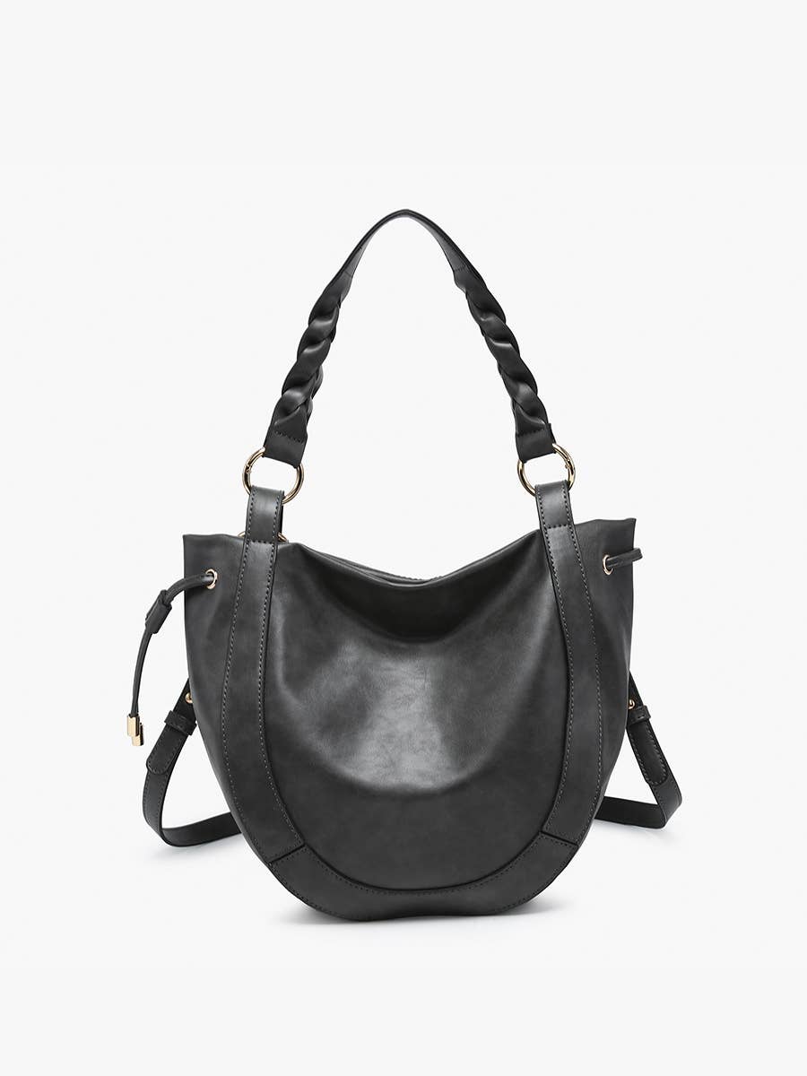 Rowan Paneled Hobo w/ Twisted Handle & Long Strap