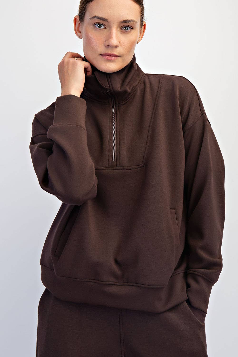 Butter Smooth Quarter Zip Mock Neck Pullover