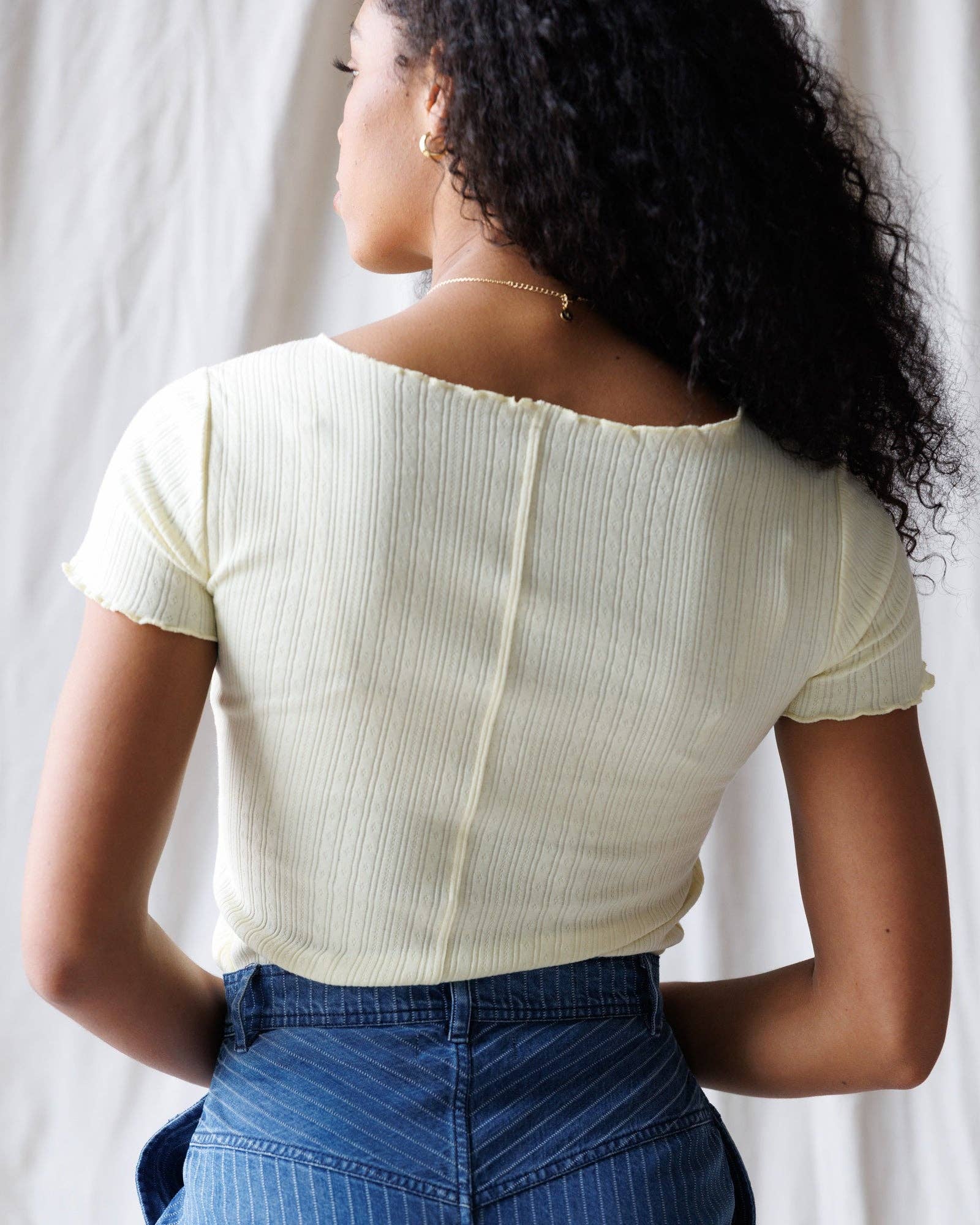 Downeast - Simplicity Cream Short Sleeve Ribbed Tee