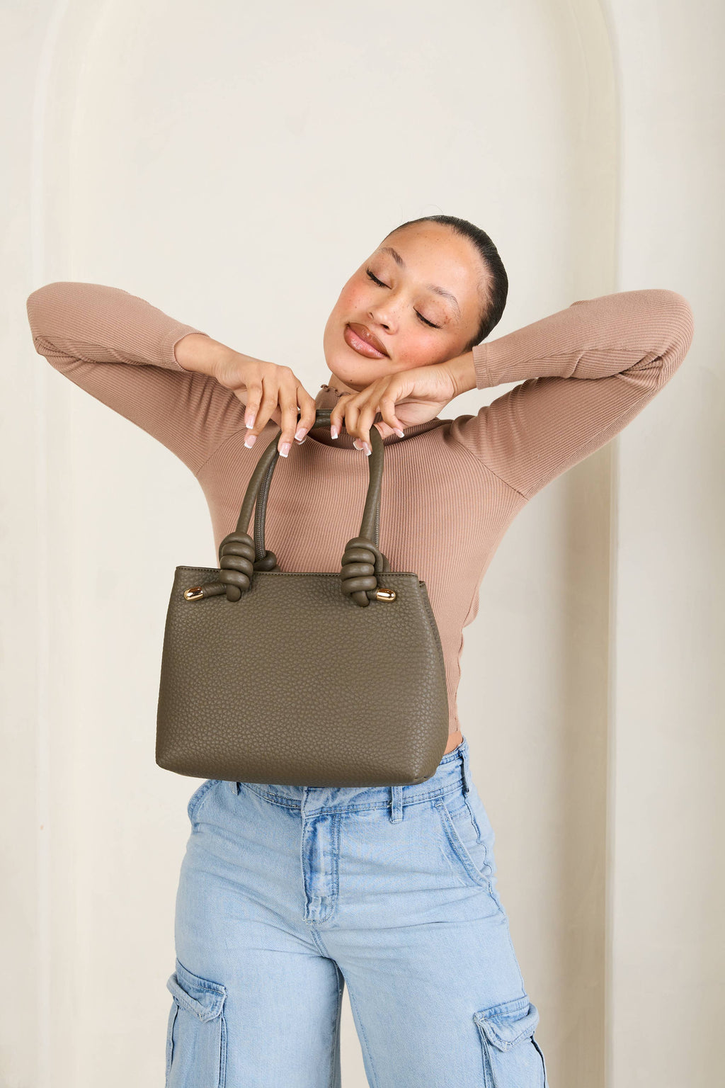 Blair Classic Satchel w/ Knotted Handles & Long Strap