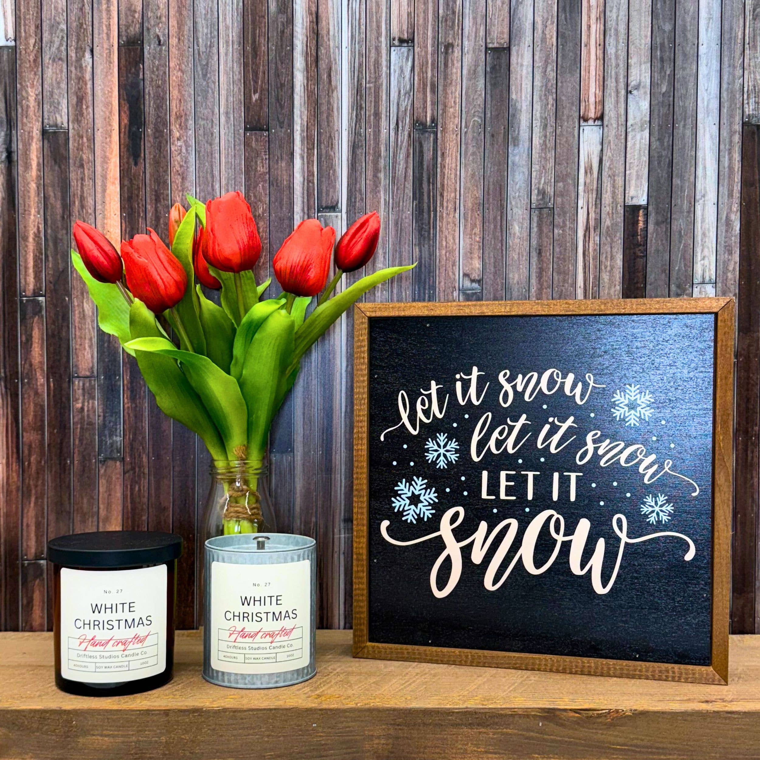 White Christmas Farmhouse Candles Wholesale - Holiday Decor