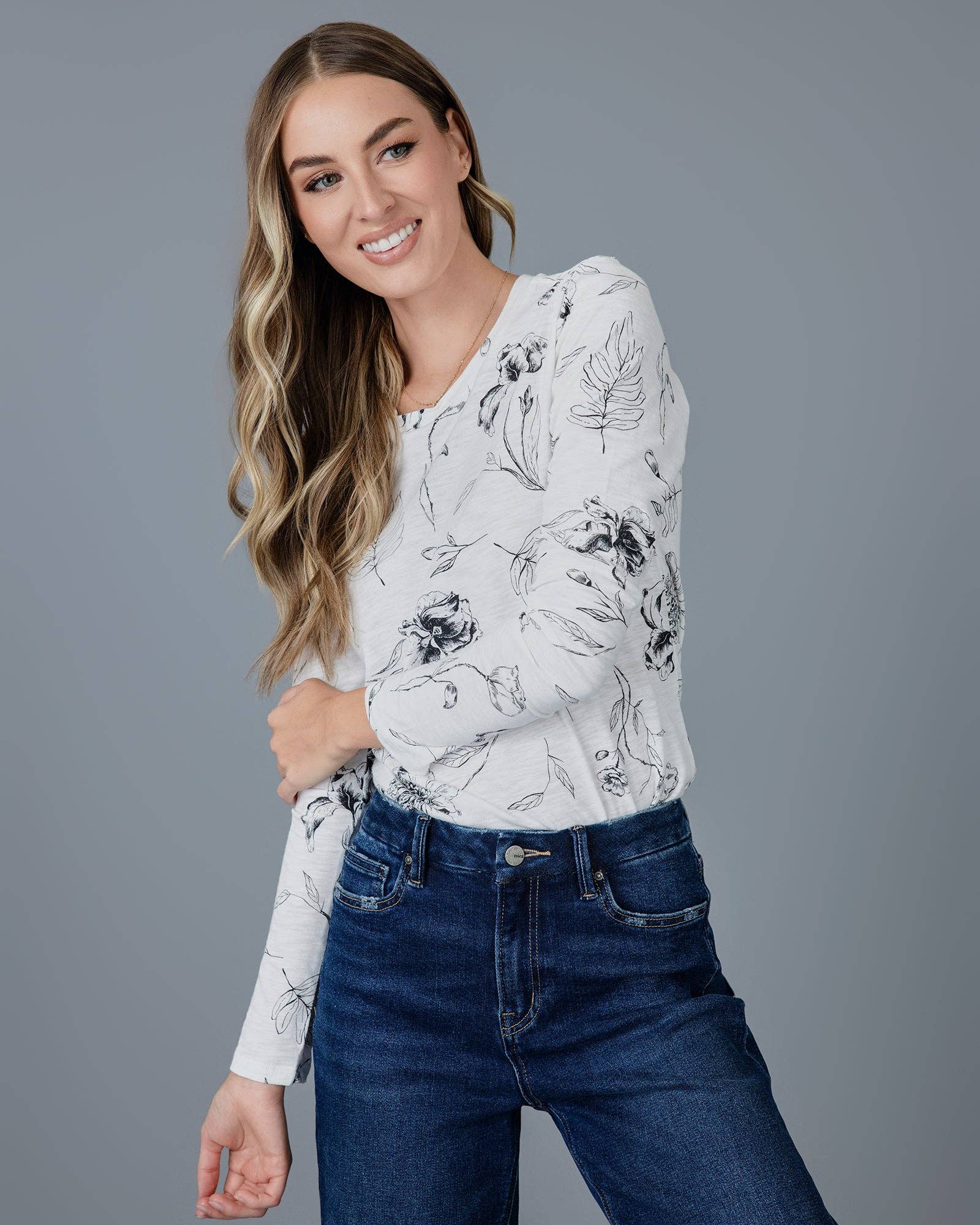 True Beauty Woodsy Floral Long Sleeve Shirt Fall-Winter Downeast