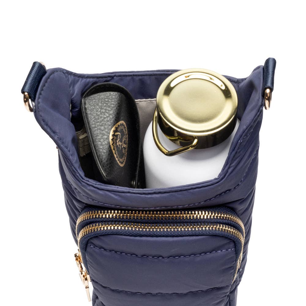 WanderFull - Original HydroBag - HydroBag® HANDLE™- Navy Matte with Solid Vegan Leather Strap