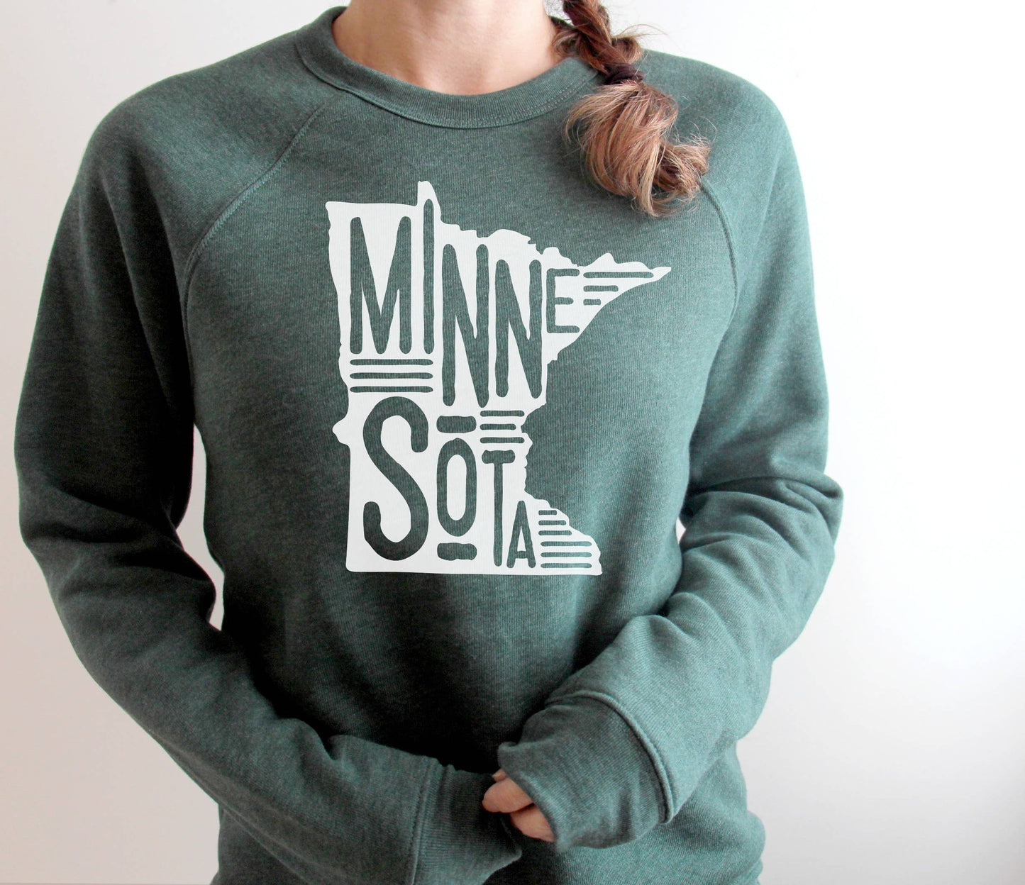 Green Minnesota Graphic Hoodie Fall-Winter Autumn Rose Co.