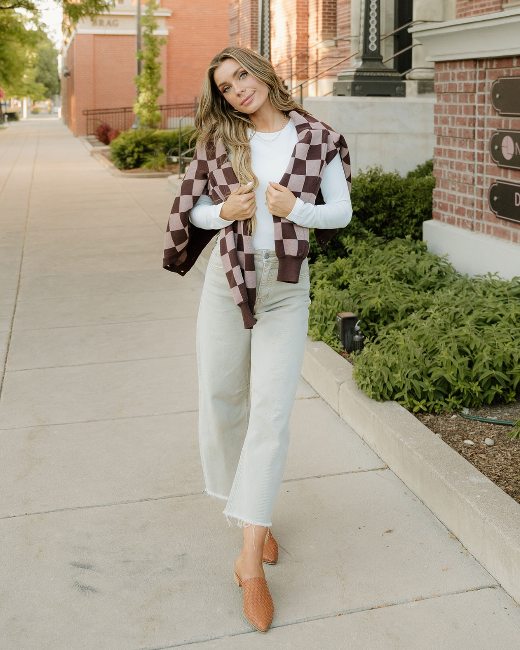 Hunter Brown Checker Cardigan