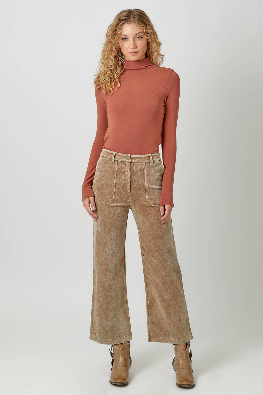 Sand Washed Corduroy Trousers Fall-Winter Mystree