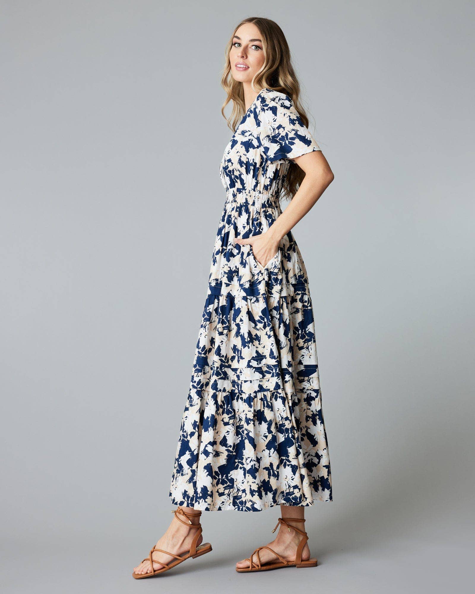 Elaine Dress: Gardenia Combo Spring-Summer Downeast