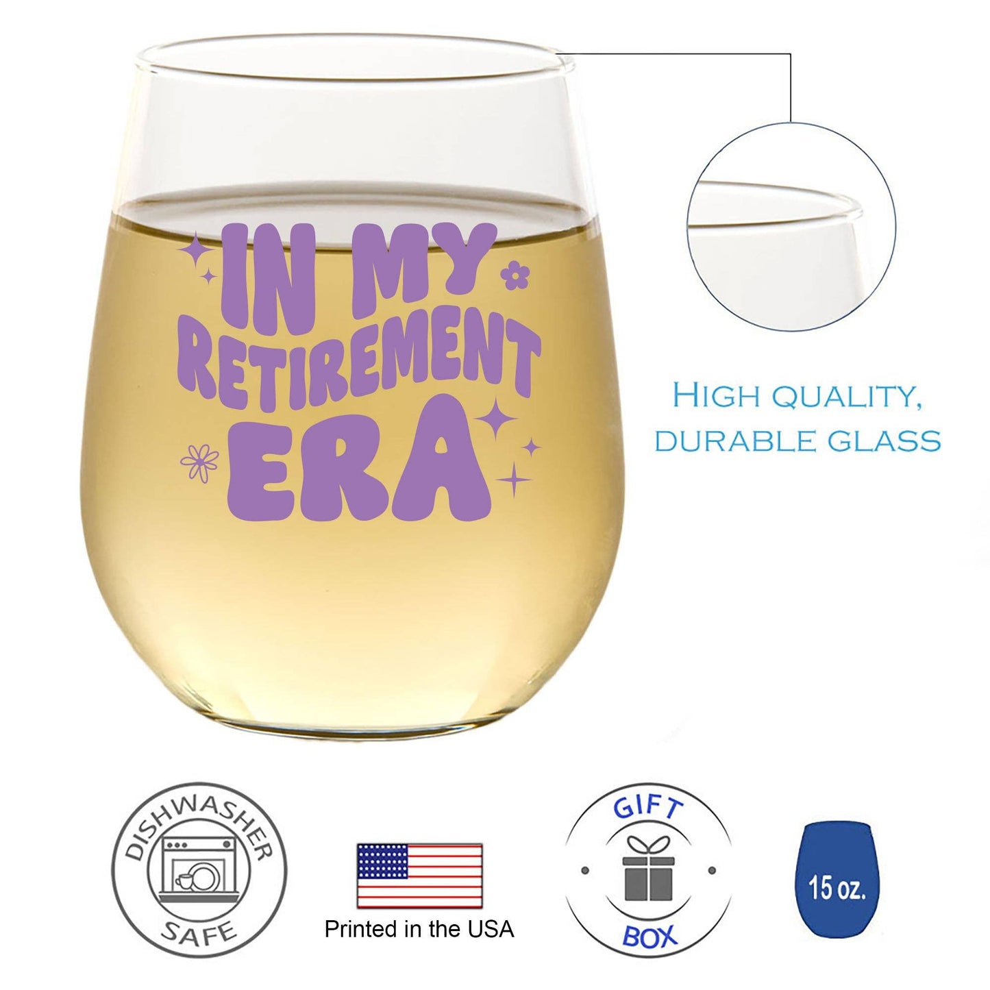 In My Retirement Era Wine Glass | Retirement Gift Core Cedar Crate Market