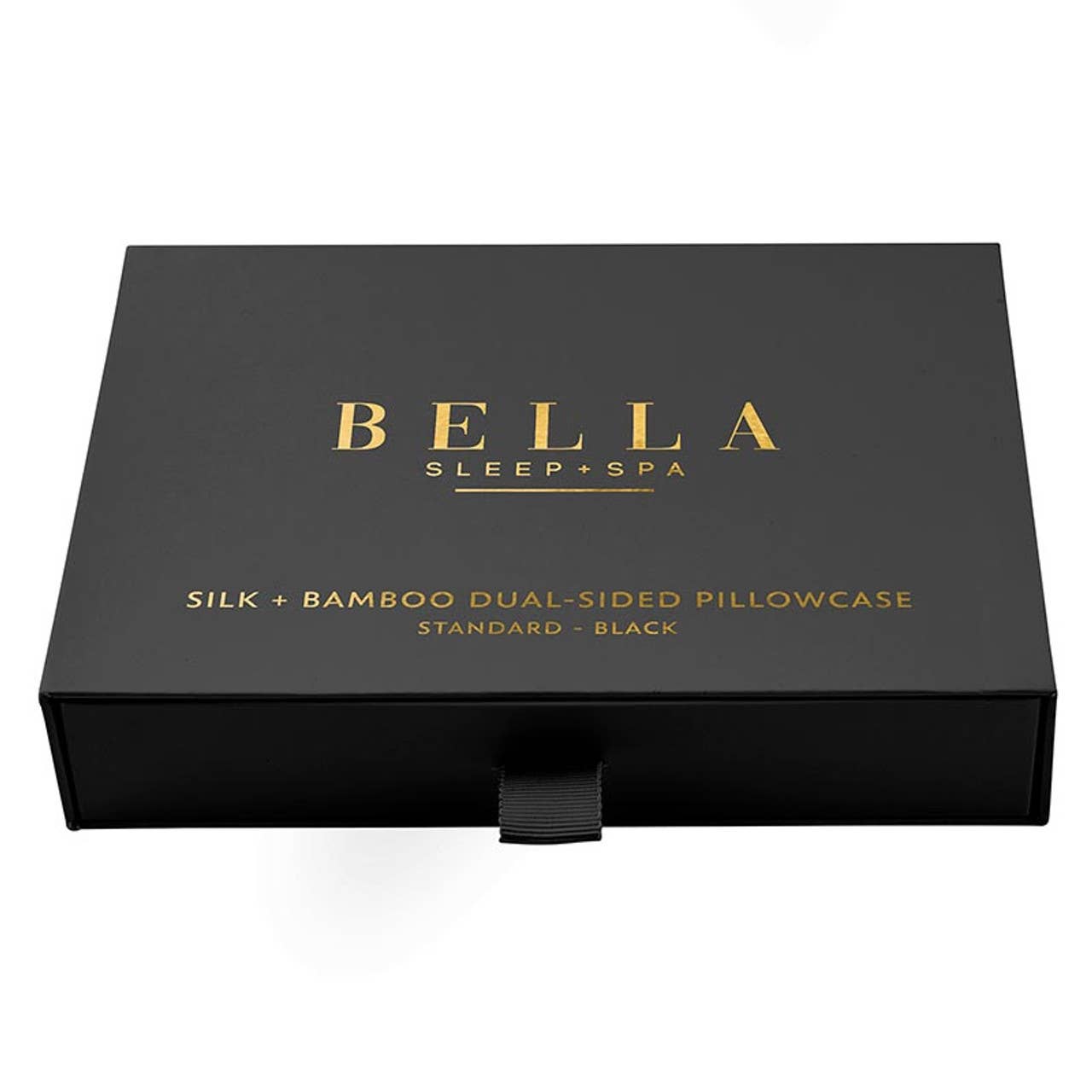 Dual-Sided Silk + Bamboo Pillowcase - Standard - Black Core Bella Sleep + Spa