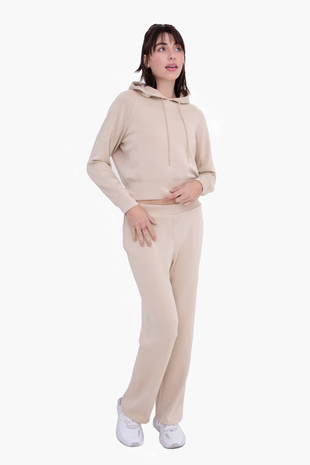 Elevated Flared Lounge Pants: NATURAL Core Mono B