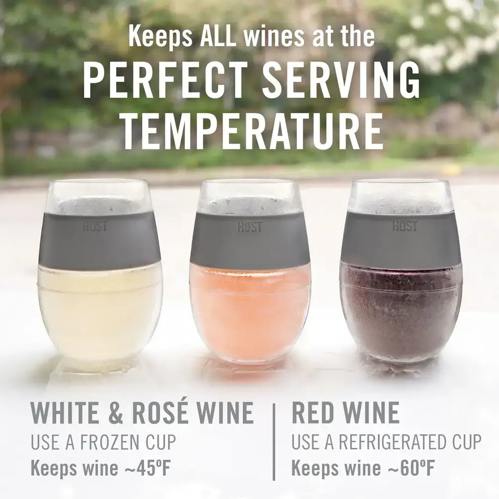 Wine FREEZE™ Cooling Cup Insulated w/ Cooling Gel - Gray Spring-Summer HOST