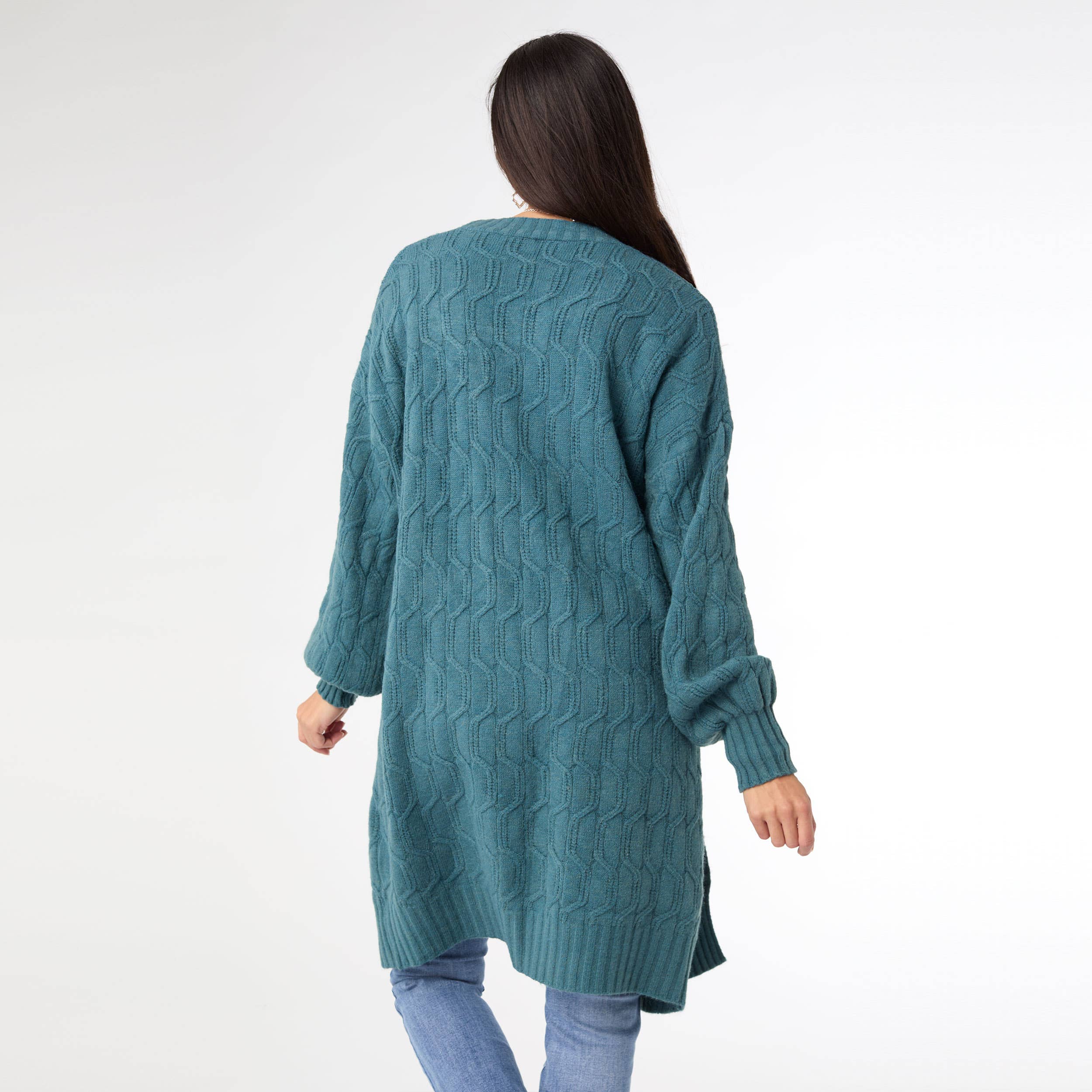 Summit Cable Knit Open Cardigan