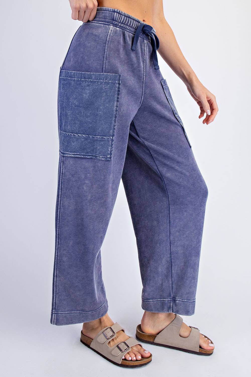 Mineral Wash French Terry Cropped Pants