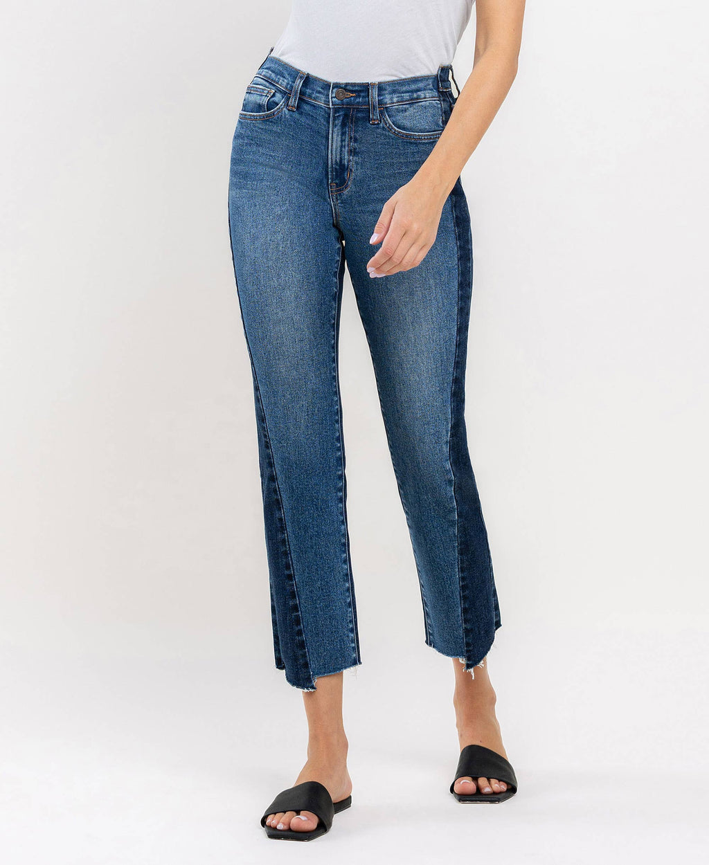 COLOR BLOCK STRAIGHT JEANS T6099