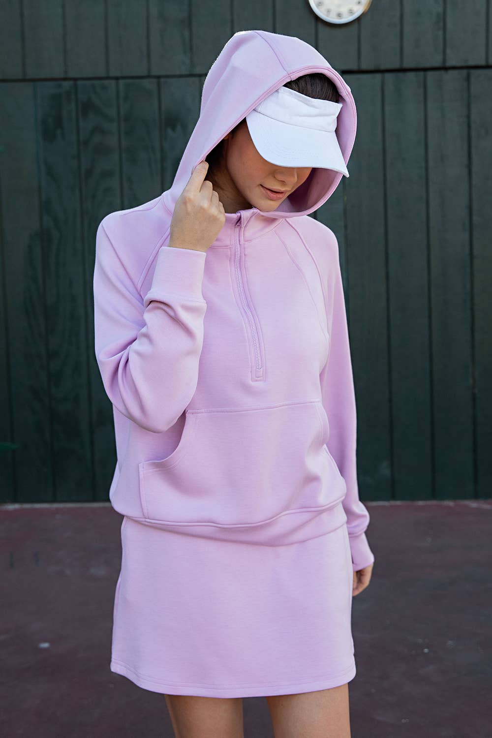 Modal Scuba Cropped Quarter Zip Hoodie