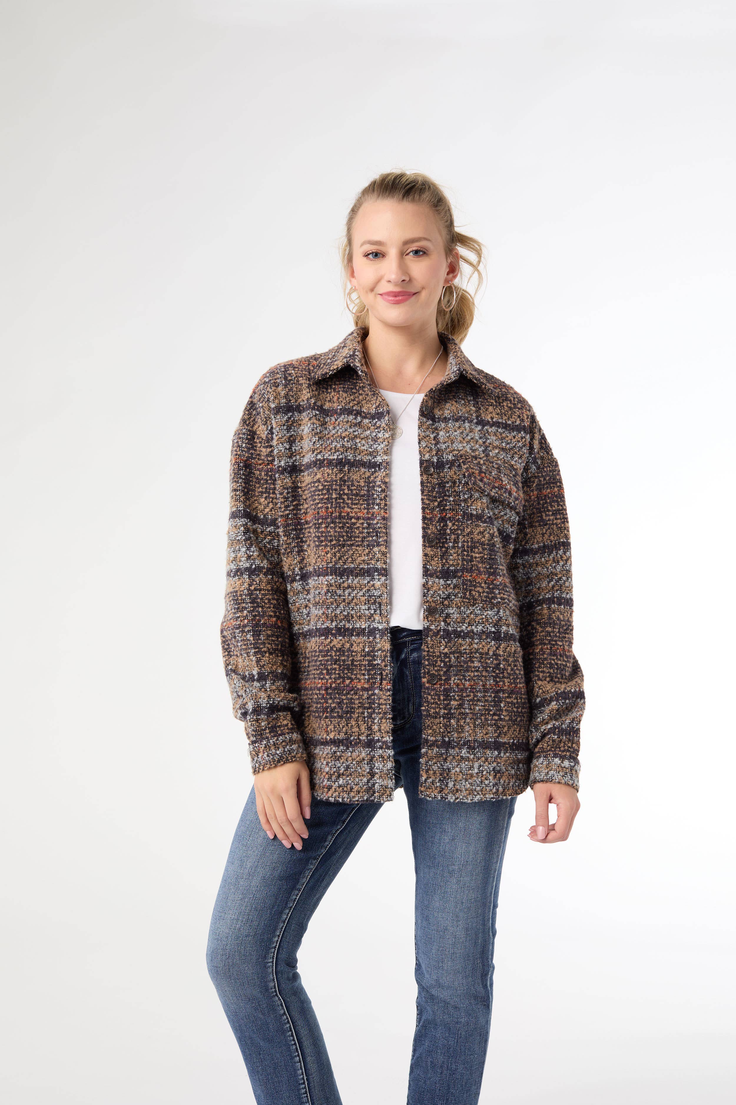Shacket - Cersei Button Front Stylish Fall Shacket for Women