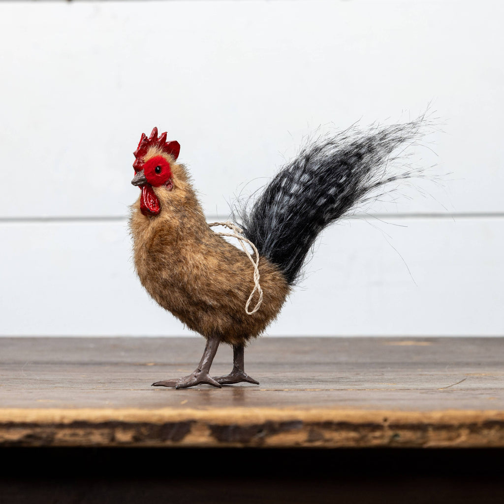 FUR ROOSTER ORNAMENT